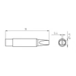 Vârf de lipit Micro RTMS 018 S MS, tip daltă Ø 1,8mm x 0.4mm