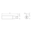 Vârf de lipit Micro RTMS 022 S MS, tip daltă, Ø 0,2mm x 0,4mm