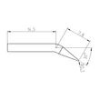 Vârf de lipit Pico RTP 002 C X, conic îndoit 0,2mm 