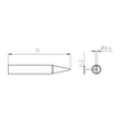 Vârf de lipit Pico RTP 004 S, daltă ø0,4x0,2mm 