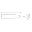 Vârf de lipit Ultra RTUS 020 B MS, conic, Ø 0,4mm