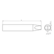 Vârf de lipit Ultra RTUS 032 S L MS, conic, Ø 0,4mm