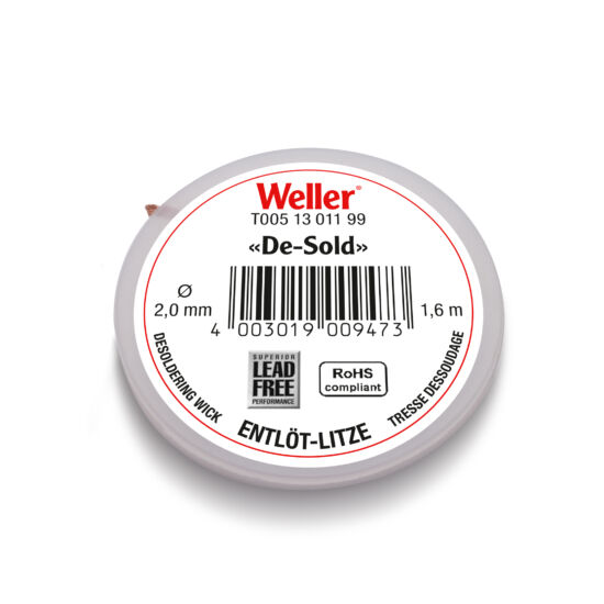 Tresă de dezlipit Weller De-Sold 2,00mm, 1,6m