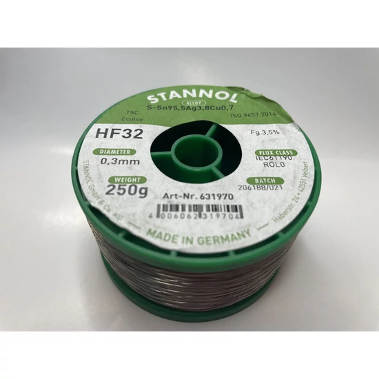 Sârmă de cositor Stannol Sn95,5 Ag3,8Cu0,7, 0.3mm; 250g