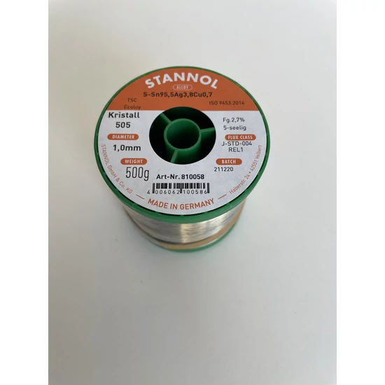 Sârmă de cositor Stannol S-Sn95,5Ag3,8Cu0,7; 1,0mm;500g