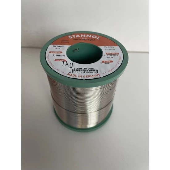Sârmă de cositor Stannol Sn99Cu0,7Ag0,3; 1,0mm; 1000g